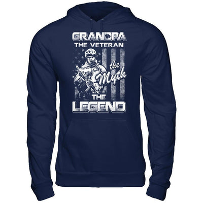 Grandpa The Veteran The Myth The Legend-T-Shirt & Hoodie-Pullover Hoodie-Navy