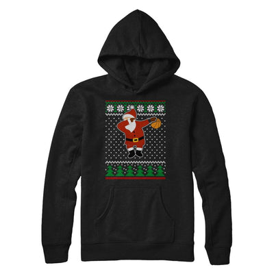Dabbing Santa Basketball Ugly Sweater Christmas-T-Shirt & Sweatshirt-Pullover Hoodie-Black