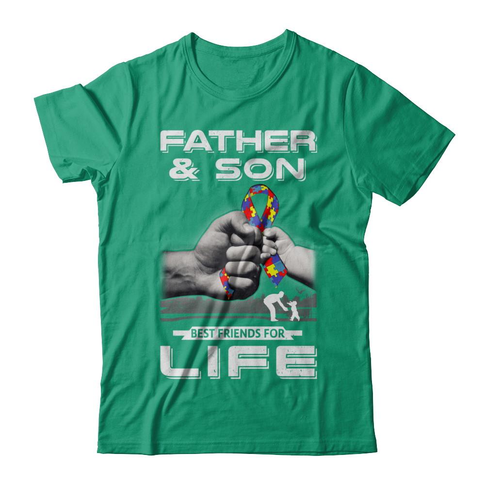 Autism Awareness Father And Son Best Friends For Life-T-Shirt & Hoodie-Classic T-Shirt-Kelly Green