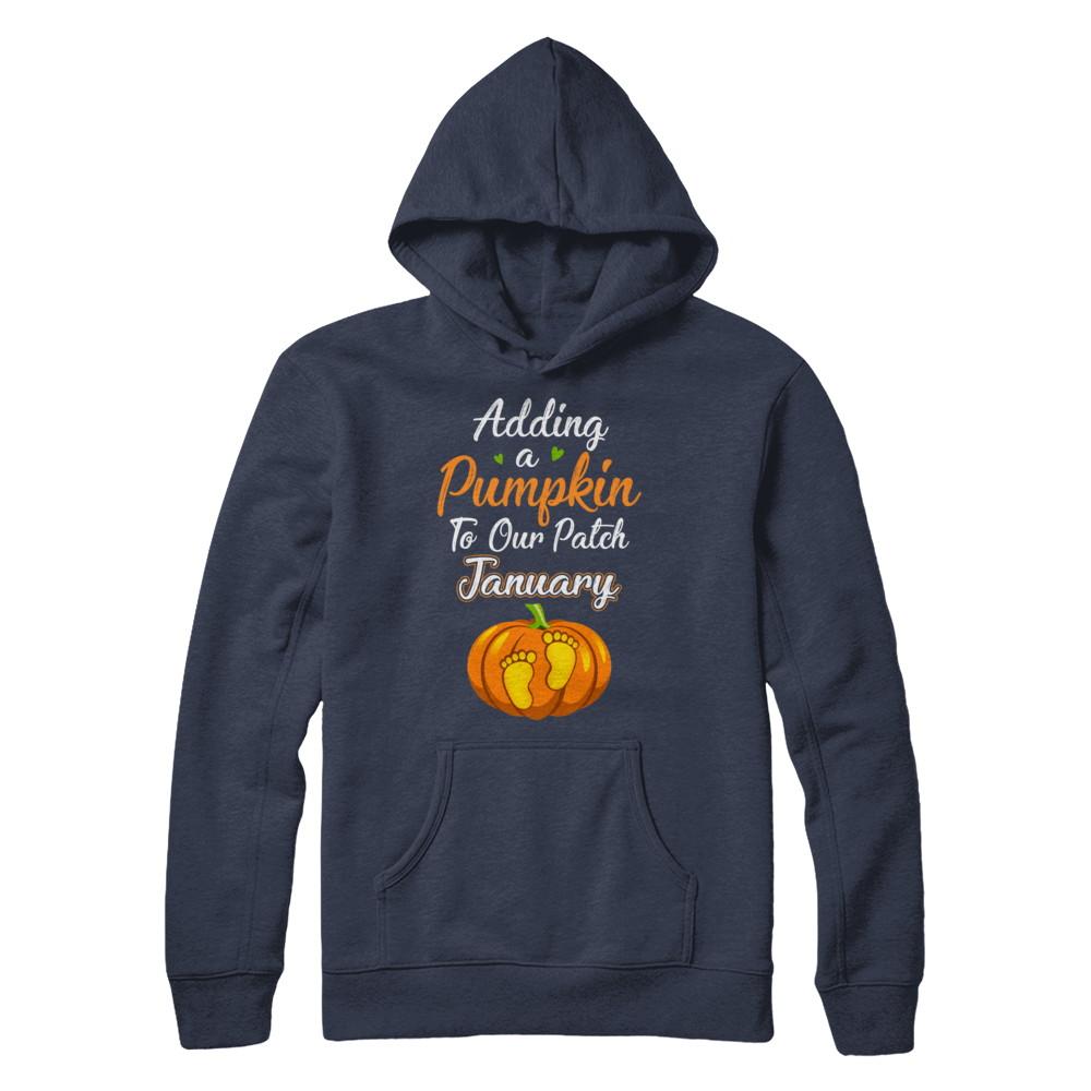 Halloween Pumpkin Pregnancy Mom Due Date In January 2021-T-Shirt & Hoodie-Pullover Hoodie-Navy