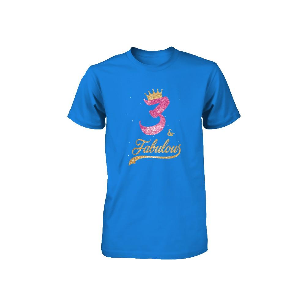 3Th And Fabulous Three Birthday Youth-Youth Shirt-Youth T-Shirt-True Royal