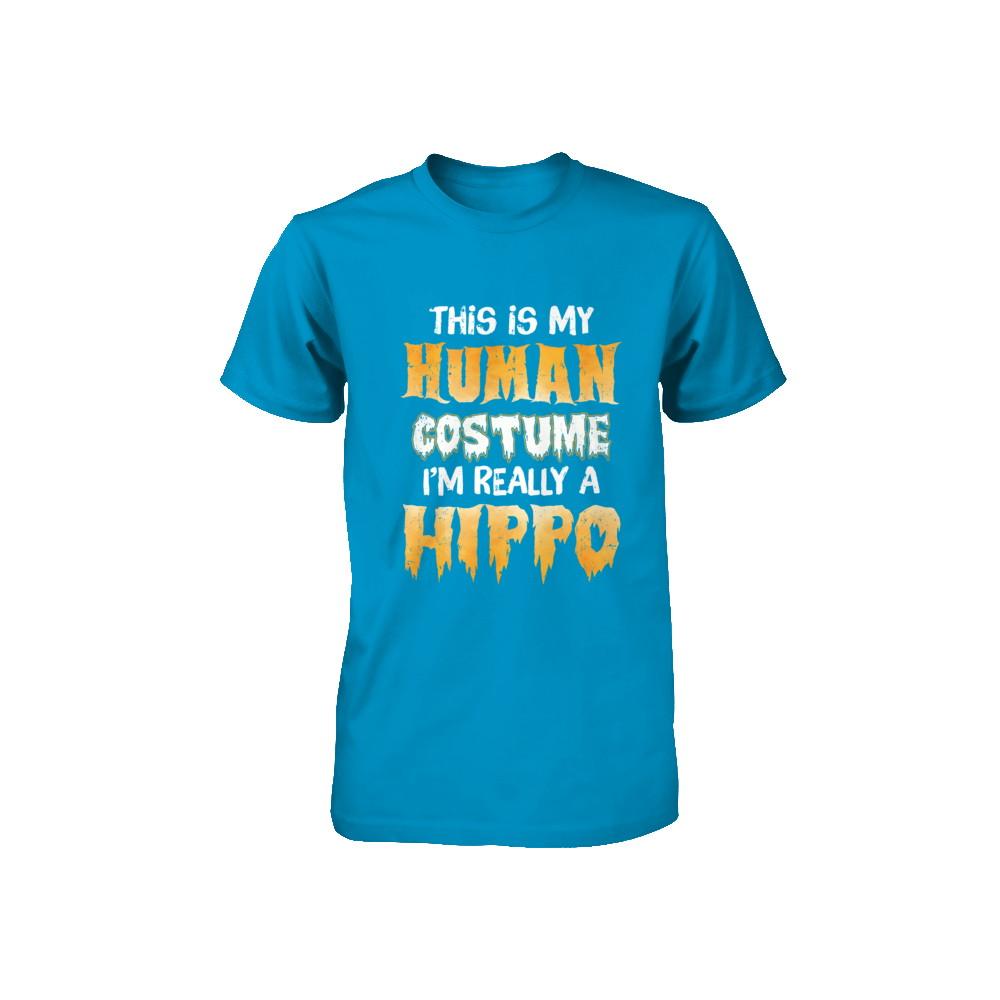 This Is My Human Costume Hippo Halloween Youth-Youth Shirt-