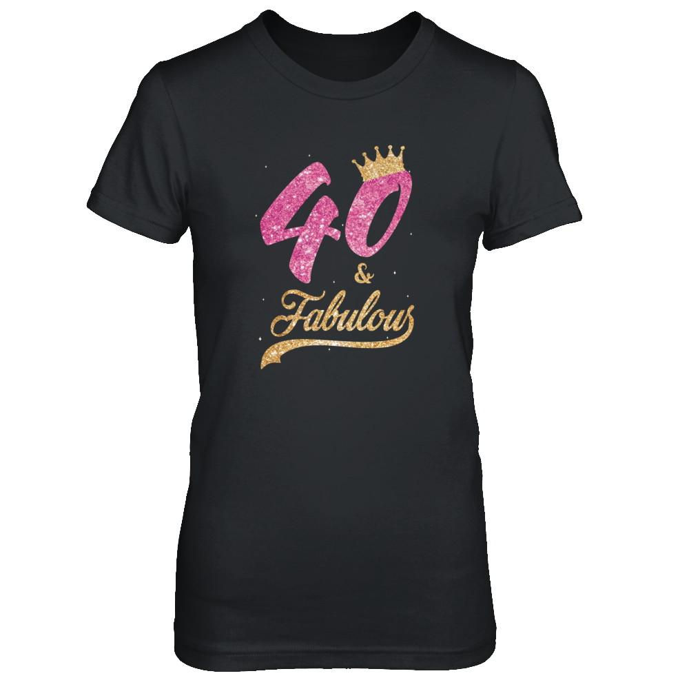 40 And Fabulous 1981 40th Birthday Gift-T-Shirt & Tank Top-Women's T-Shirt-Black