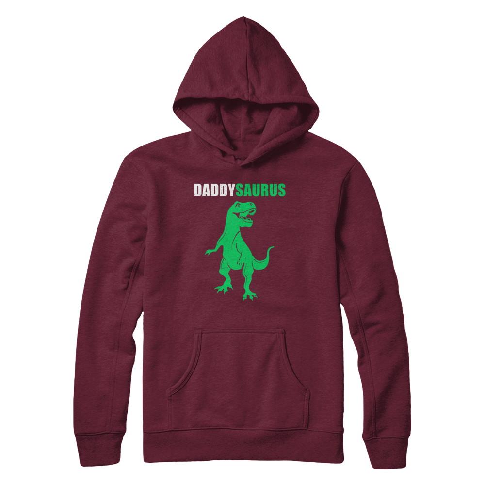 Daddysaurus Funny Dinosaur First Time Dad Fathers Day-T-Shirt & Hoodie-Hanes - Heavyweight Pullover Hoodie-Maroon
