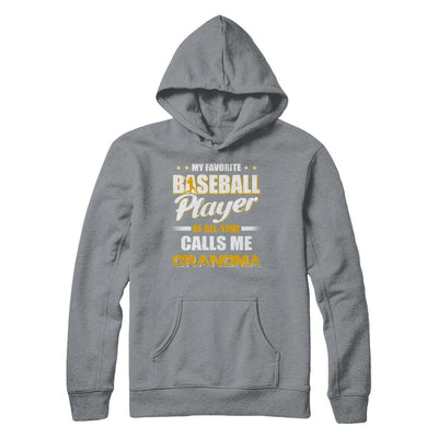 My Favorite Baseball Player Calls Me Grandma Baseball-T-Shirt & Hoodie-Pullover Hoodie-Light Steel