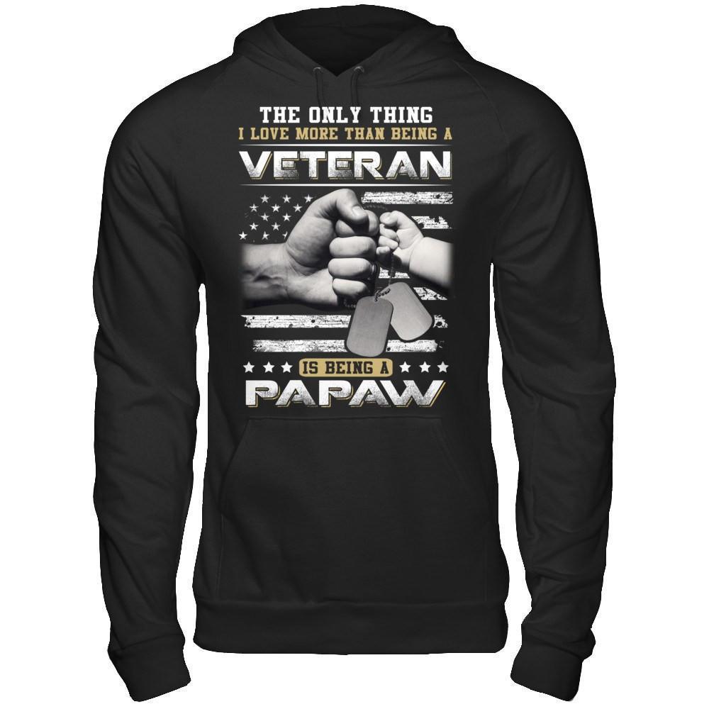 I Love More Than Being A Veteran Is Being A PaPaw-T-Shirt & Hoodie-Pullover Hoodie-Black