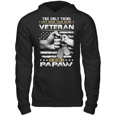 I Love More Than Being A Veteran Is Being A PaPaw-T-Shirt & Hoodie-Pullover Hoodie-Black