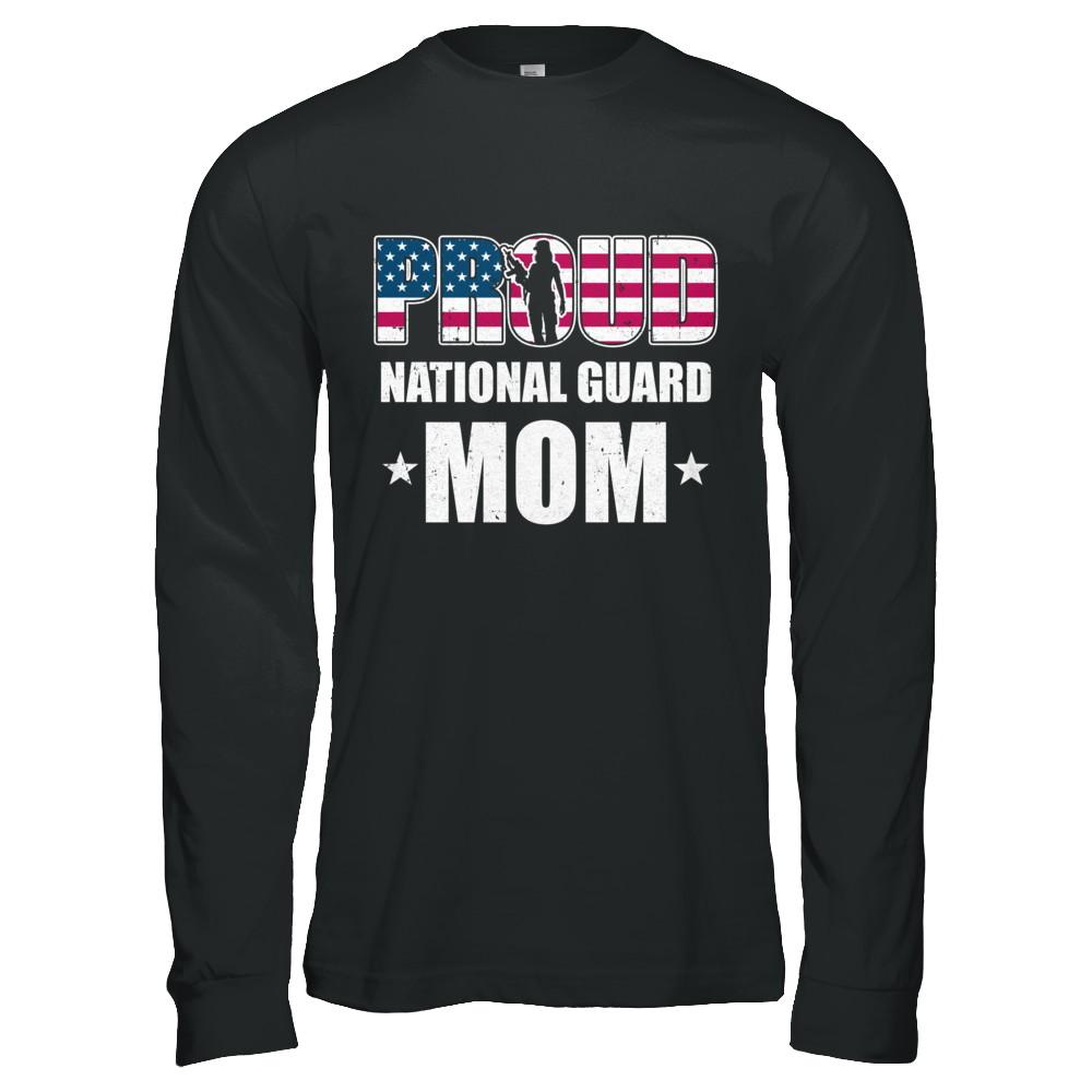 Proud National Guard Mom Veteran Mothers Day-T-Shirt & Hoodie-Long Sleeve T-Shirt-Black