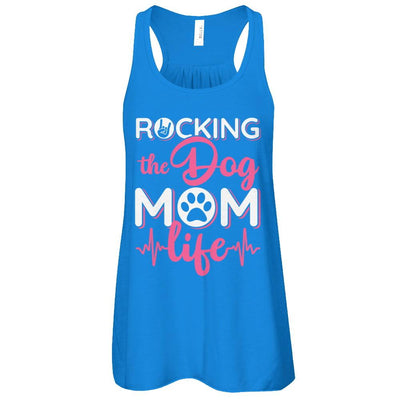 Rocking The Dog Mom Life-T-Shirt & Tank Top-Women's Flowy Racerback Tank-True Royal
