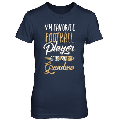 My Favorite Football Player Calls Me Grandma Gifts-T-Shirt & Hoodie-Women's T-Shirt-Navy