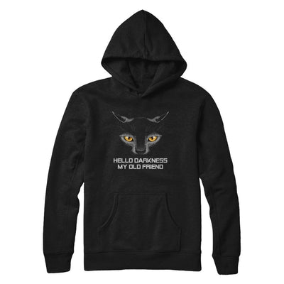 Halloween Hello Darkness My Old Friend Black Cat-T-Shirt & Hoodie-Pullover Hoodie-Black