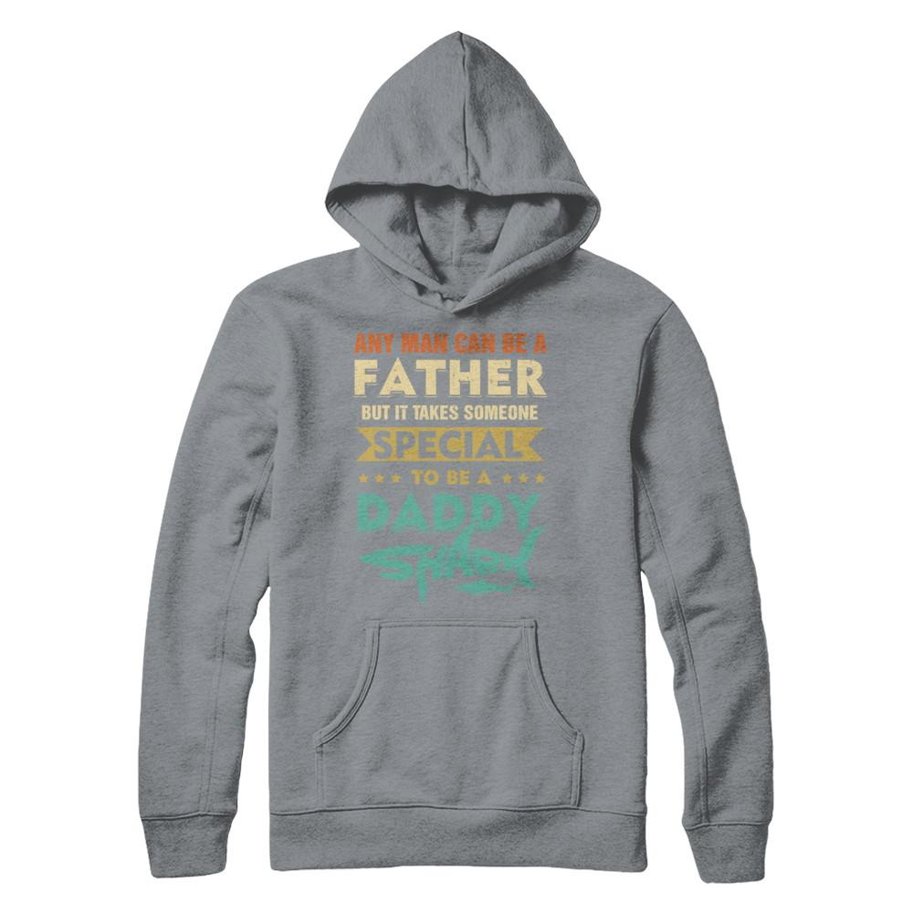 Vintage Someone Special To Be A Daddy Shark Fathers Day-T-Shirt & Hoodie-Pullover Hoodie-Light Steel