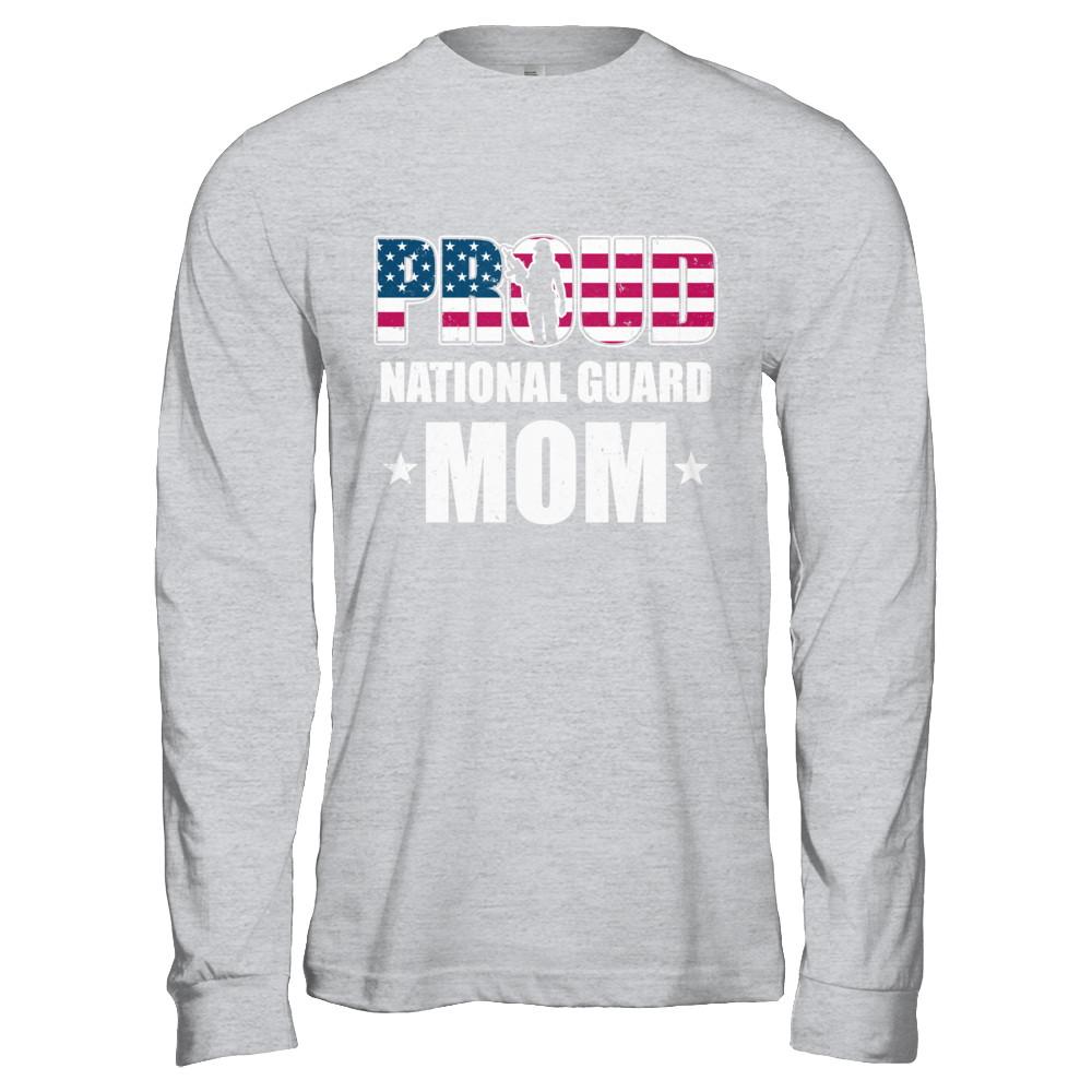 Proud National Guard Mom Veteran Mothers Day-T-Shirt & Hoodie-Long Sleeve T-Shirt-Sport Grey