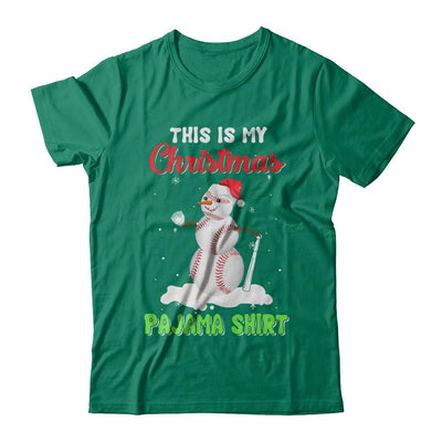 This Is My Christmas Pajama Xmas Snowman Baseball-T-Shirt & Sweatshirt-Classic T-Shirt-Kelly Green