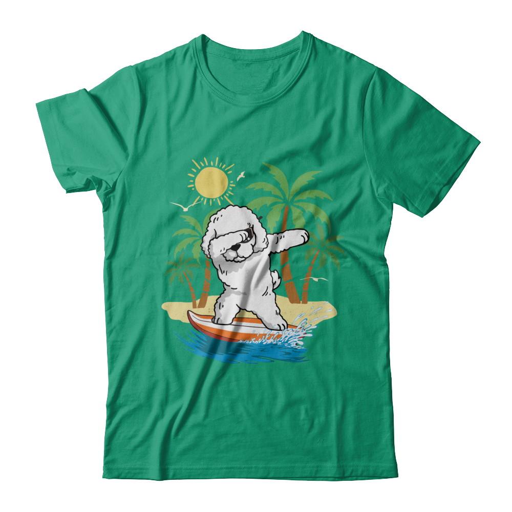 Summer Vacation Dabbing Poodle Surfing Surfboard Gift-T-Shirt & Hoodie-Classic T-Shirt-Kelly Green