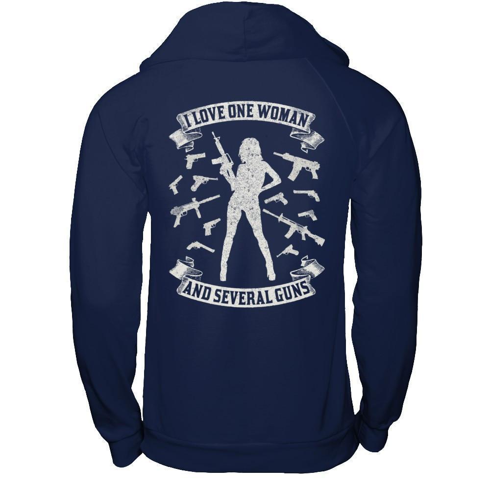 I Love One Woman And Several Guns-T-Shirt & Hoodie-Pullover Hoodie-Navy