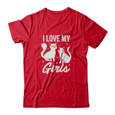 I Love My Girls Funny Cats Lover-T-Shirt & Tank Top-Premium T-Shirt-Red
