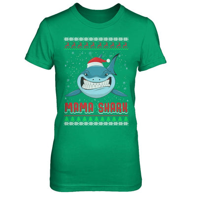 Mama Claus Shark Family Matching Christmas Ugly Sweater-T-Shirt & Sweatshirt-Women's T-Shirt-Irish Green
