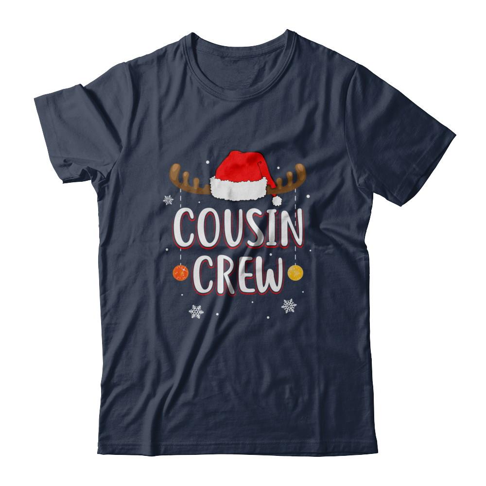 Cousin Crew Reindeer Matching Family Christmas-T-Shirt & Hoodie-Classic T-Shirt-Navy
