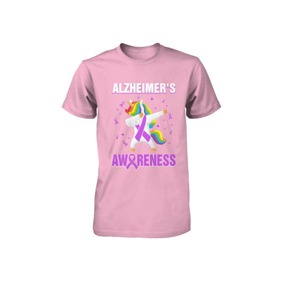 Inspirational Alzheimer's Awareness Unicorn Support Youth-Youth Shirt-Toddler T-Shirt-Pink