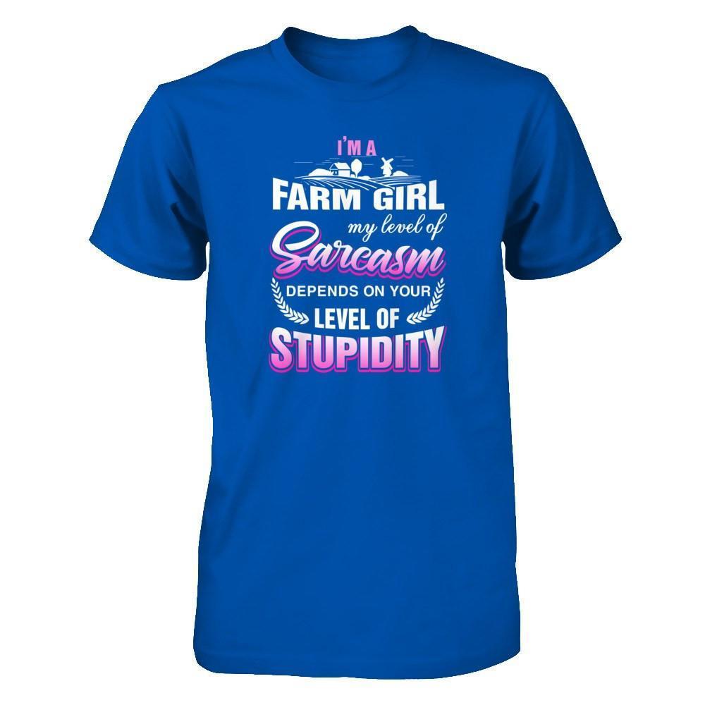 I'm A Farm Girl My Level Of Sarcasm-T-Shirt & Tank Top-Premium T-Shirt-Royal