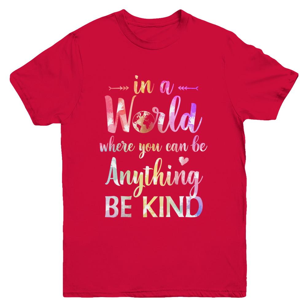 Autism In A World Where You Can Be Anything Be Kind Youth-Youth Shirt-Youth T-Shirt-Red