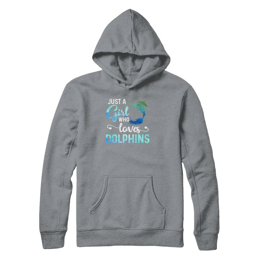 Just A Girl Who Loves Dolphins-T-Shirt & Tank Top-Pullover Hoodie-Light Steel
