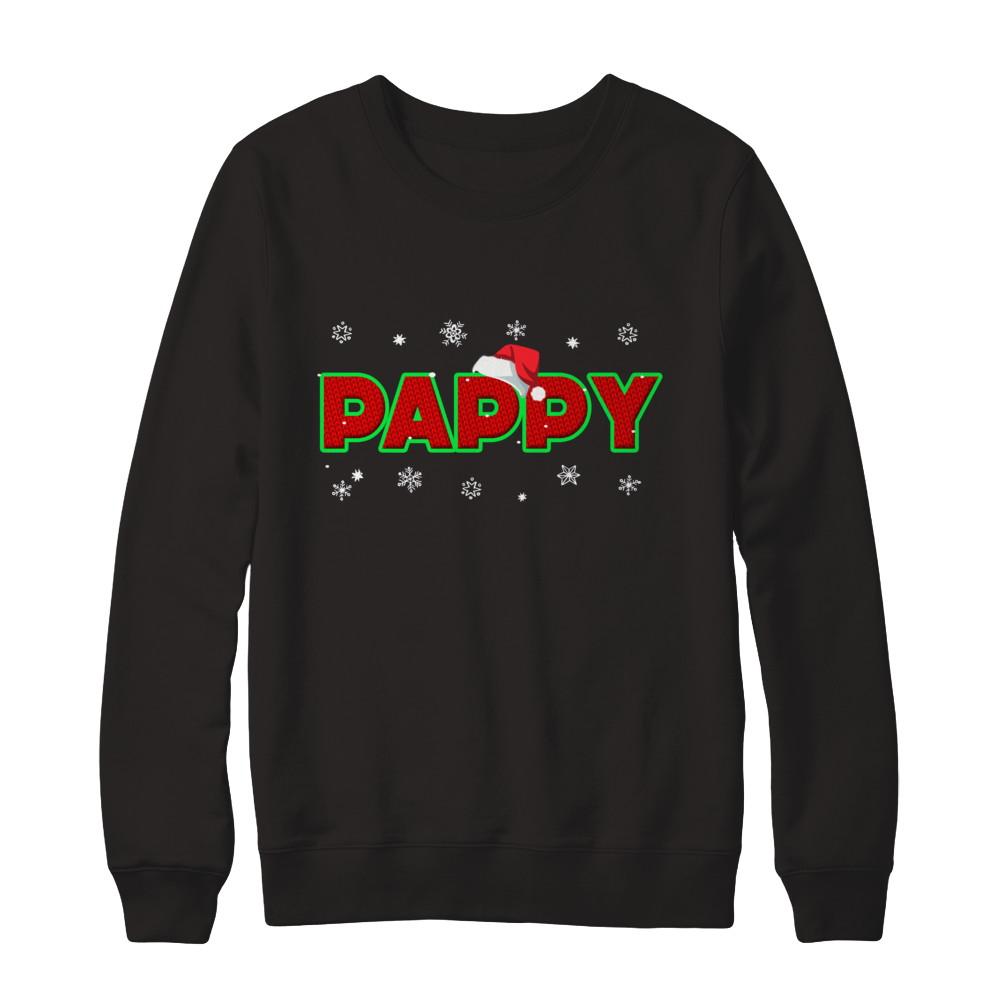 Pappy Christmas Santa Ugly Sweater Gift-T-Shirt & Sweatshirt-Crewneck Sweatshirt-Black