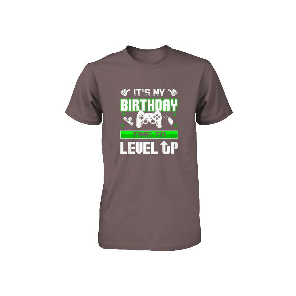 It's My Birthday Time To Level Up Youth-Youth Shirt-Youth T-Shirt-Asphalt