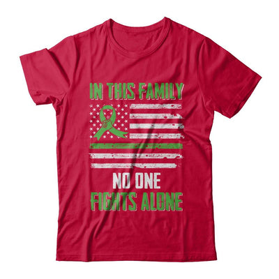 In This Family No One Fights Alone Liver Cancer Green-T-Shirt & Hoodie-Classic T-Shirt-Red