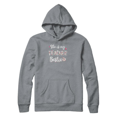 She Is My Teacher Bestie Funny Students-T-Shirt & Tank Top-Pullover Hoodie-Light Steel