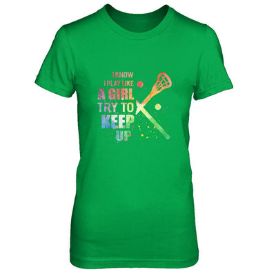 Yeah I Play Like A Girl Lacrosse Girl-T-Shirt & Hoodie-Women's T-Shirt-Irish Green