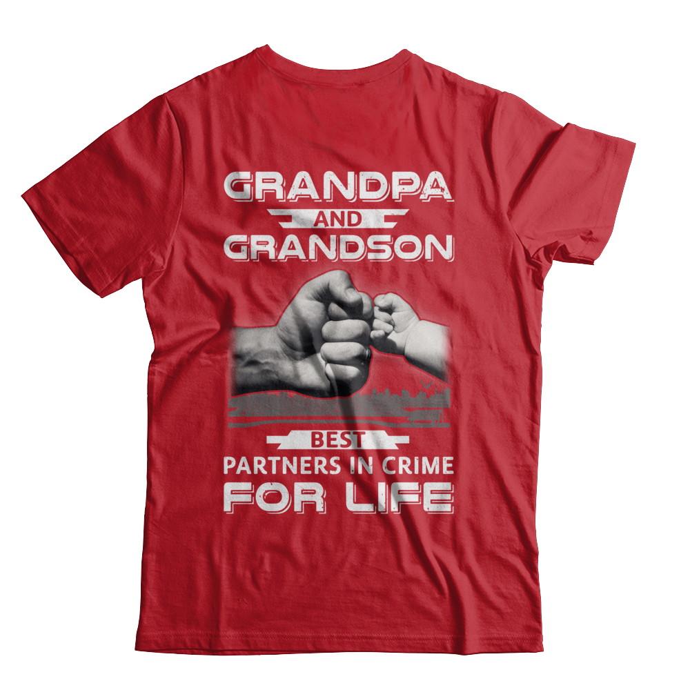 Grandpa And Grandson Best Partners In Crime For Life-T-Shirt & Hoodie-Classic T-Shirt-Red