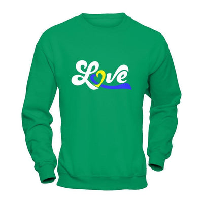 Love Down Syndrome Awareness-T-Shirt & Hoodie-Crewneck Sweatshirt-Irish Green