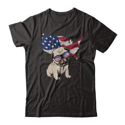 Funny Patriot Pug Dog 4Th Of July American Flag-T-Shirt & Hoodie-Classic T-Shirt-Black