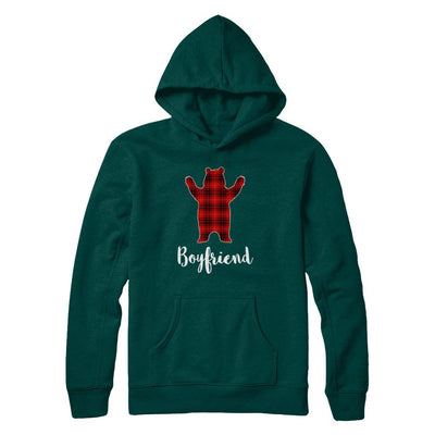 Red Boyfriend Bear Buffalo Plaid Family Christmas Pajamas-T-Shirt & Sweatshirt-Pullover Hoodie-Deep Forest