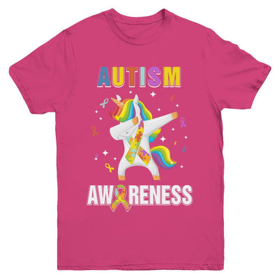 Inspirational Autism Awareness Unicorn Support Youth-Youth Shirt-Youth T-Shirt-Heliconia