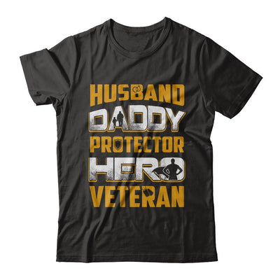 Husband Daddy Protector Hero Veteran-T-Shirt & Hoodie-Classic T-Shirt-Black