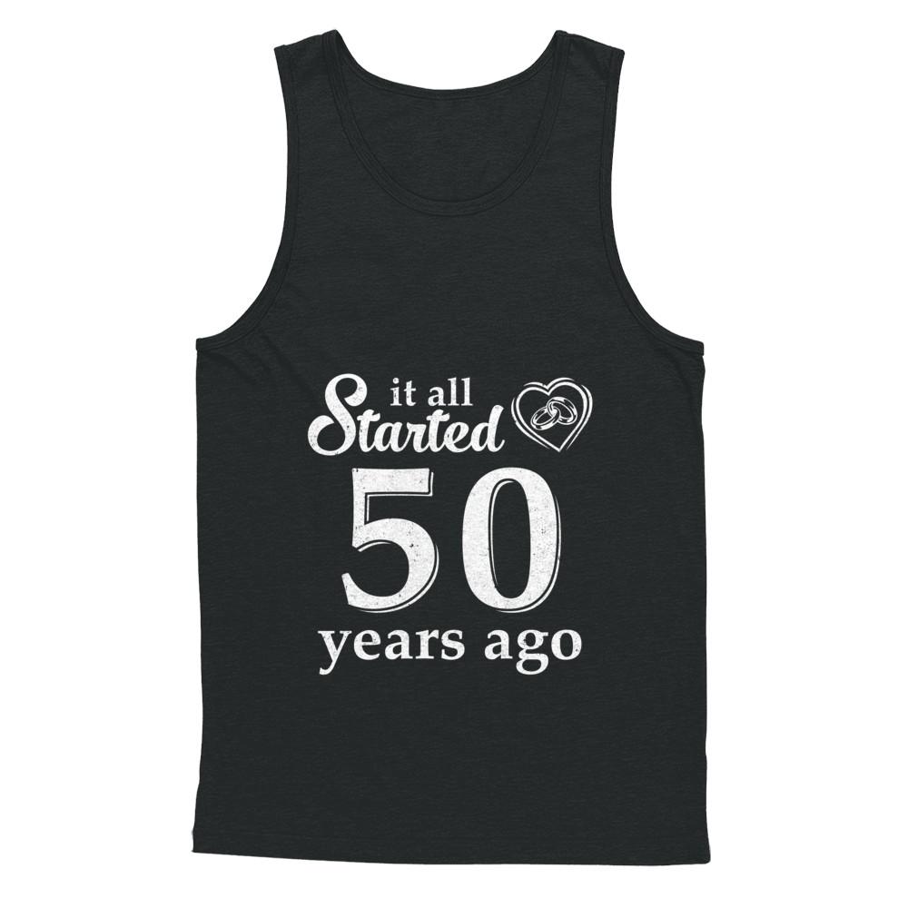 50Th Wedding Anniversary Married Couples 1971 Husband Wife-T-Shirt & Hoodie-Unisex Tank-Black