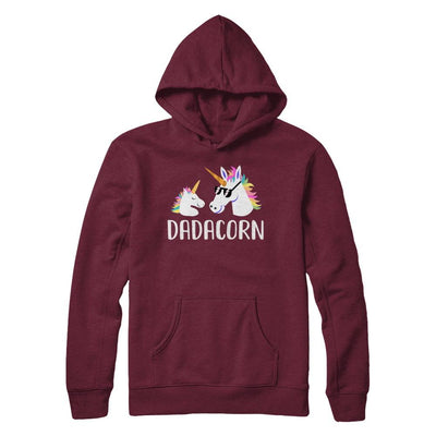 Dadacorn Unicorn Dad And Baby Fathers Day-T-Shirt & Hoodie-Hanes - Heavyweight Pullover Hoodie-Maroon