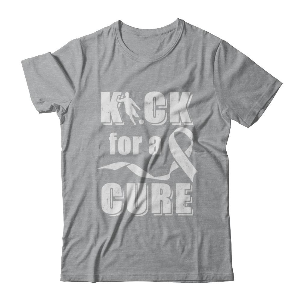 Kick For A Cure Soccer Clear Lung Cancer Awareness-T-Shirt & Hoodie-Classic T-Shirt-Sport Grey