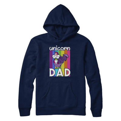 Funny Unicorn Dad-T-Shirt & Hoodie-Pullover Hoodie-Navy