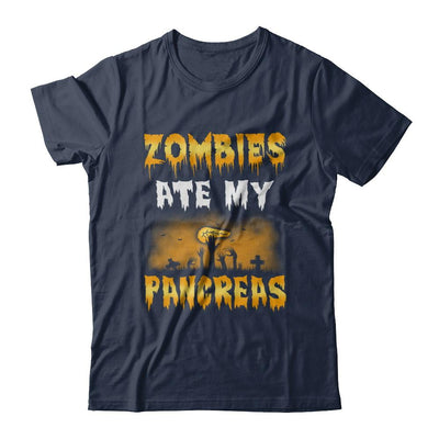 Zombies Ate My Pancreas Halloween Costume-T-Shirt & Hoodie-Classic T-Shirt-Navy