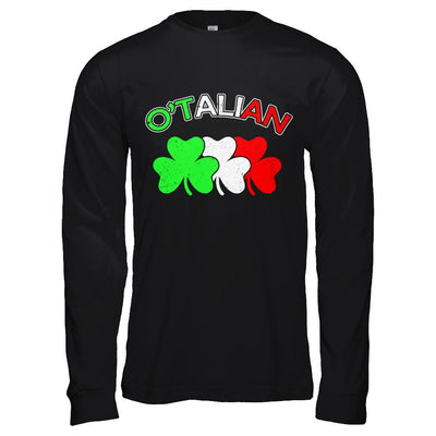 Italian O'talian Italy Flag Italia St Patricks Day-T-Shirt & Hoodie-Long Sleeve T-Shirt-Black