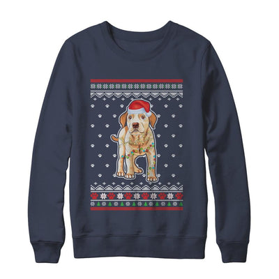 Labrador Christmas Ugly Sweater Lights Dog Xmas Gift-T-Shirt & Sweatshirt-Crewneck Sweatshirt-Navy
