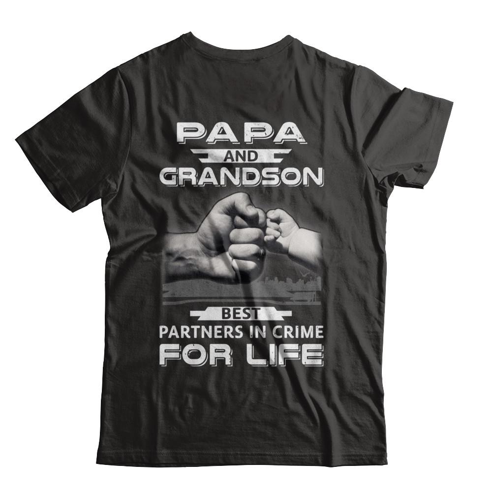 Papa And Grandson Best Partners In Crime For Life-T-Shirt & Hoodie-Classic T-Shirt-Black
