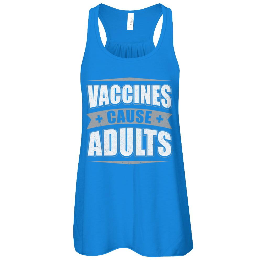 Distressed Vaccines Cause Adults-T-Shirt & Tank Top-Women's Flowy Racerback Tank-True Royal