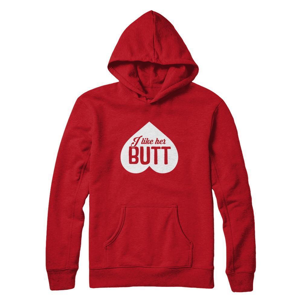 I Like Her Butt Couple-T-Shirt & Hoodie-Pullover Hoodie-Red