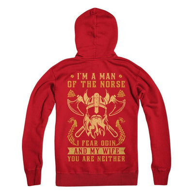 Viking I Am The Man Of The Norse I Fear Odin And My Wife-T-Shirt & Hoodie-Pullover Hoodie-Red