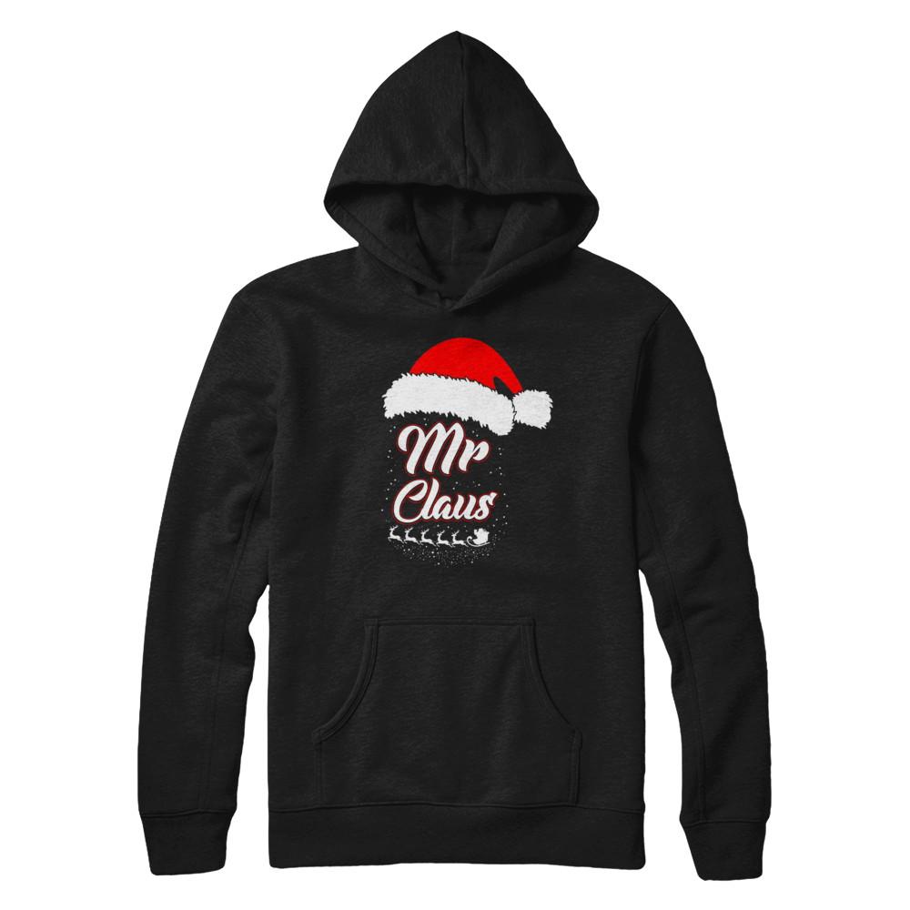 Mr. Claus Santa Matching Family Christmas Gift-T-Shirt & Sweatshirt-Pullover Hoodie-Black